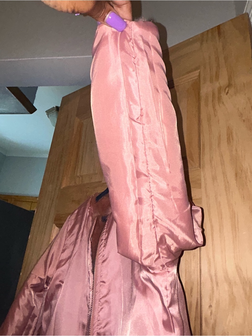 SOLD ♥️ GAP Girls Faux Fur Pea Coat in pink - Picture 7 of 8